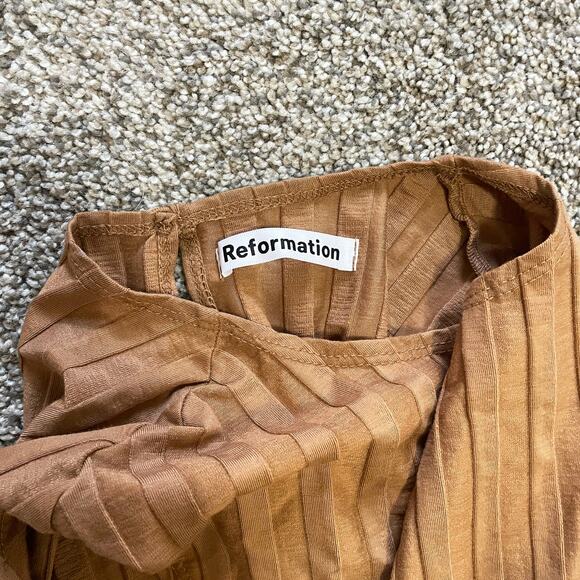 Reformation Camel Libra Knit Sleeveless Dress Size XS - Picture 3 of 9